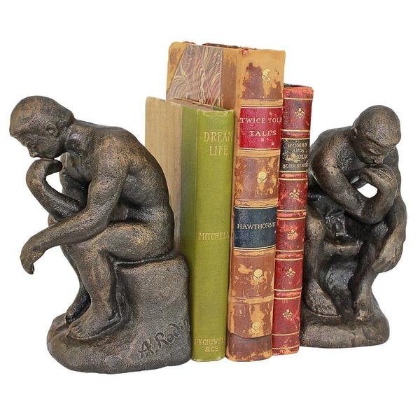 Design Toscano Rodin s Thinker Cast Iron Sculptural Bookend Pair SP2926